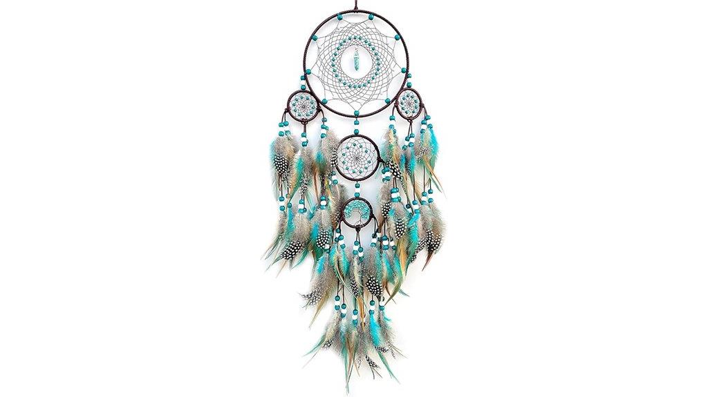 boho turquoise woven wall