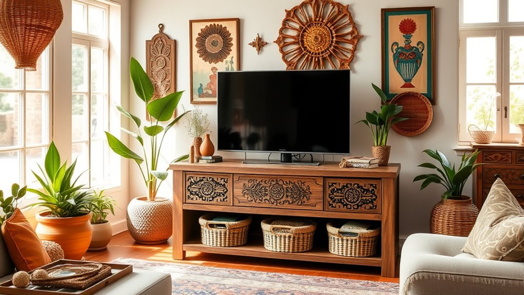 boho tv stand ideas