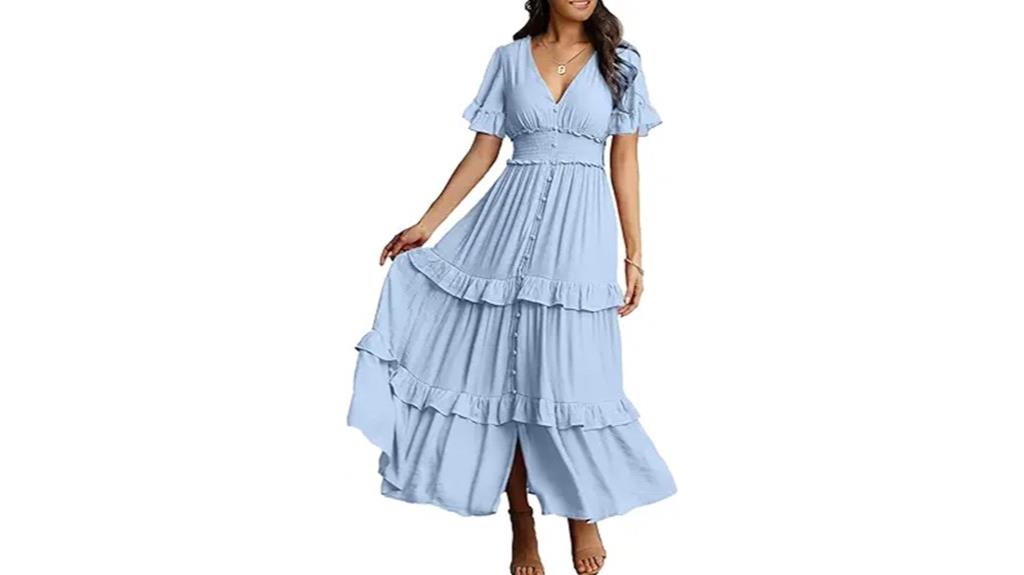 boho v neck maxi