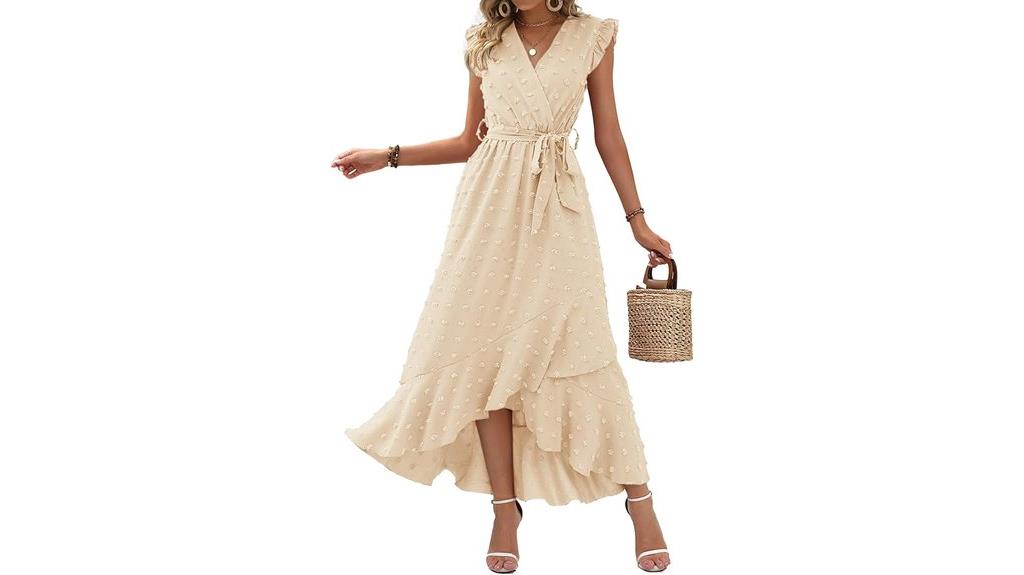 boho v neck maxi dress