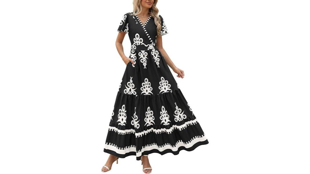 boho v neck maxi