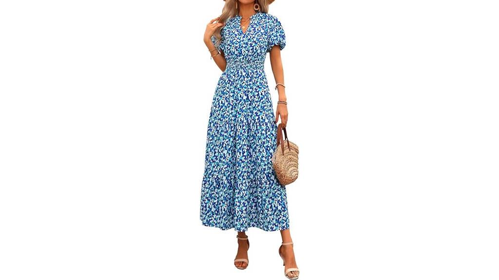 boho v neck maxi