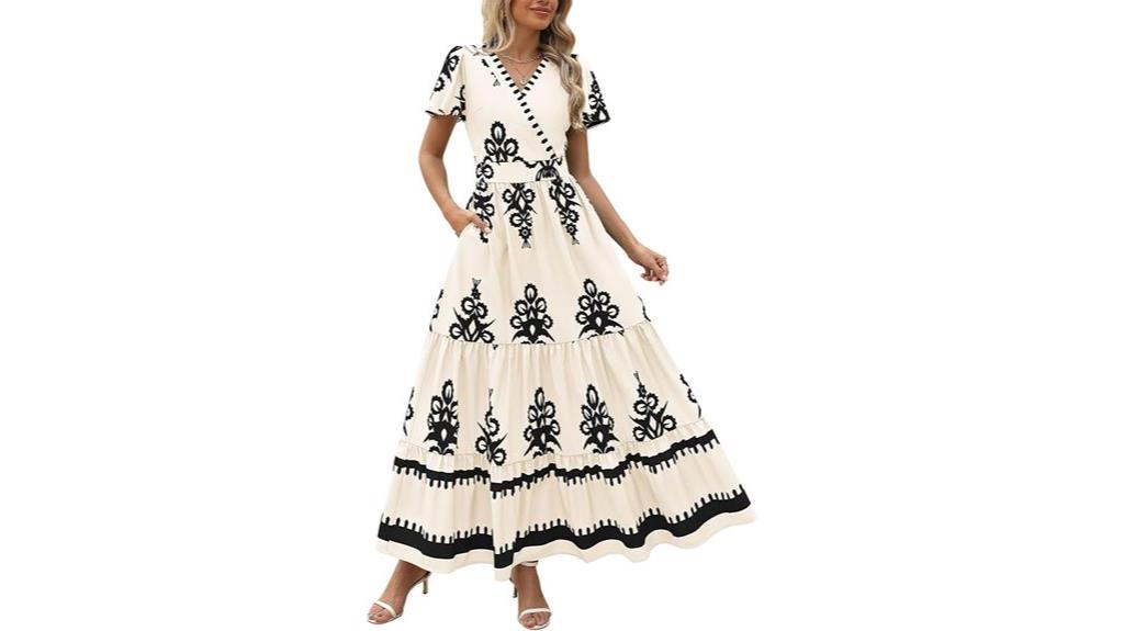 boho v neck maxi