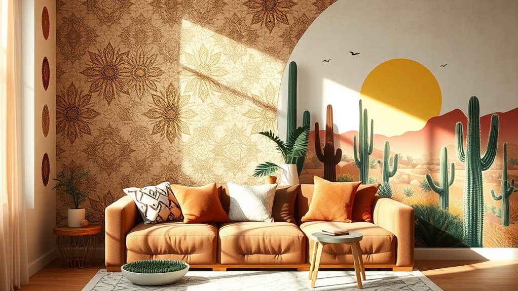 boho wallpaper stencils murals