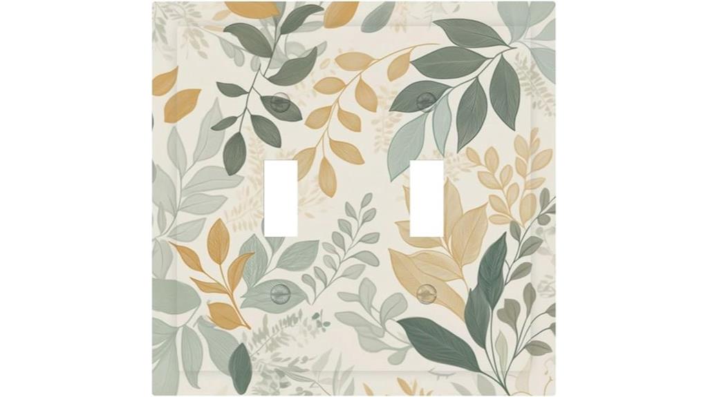 boho watercolor leaf switchplate