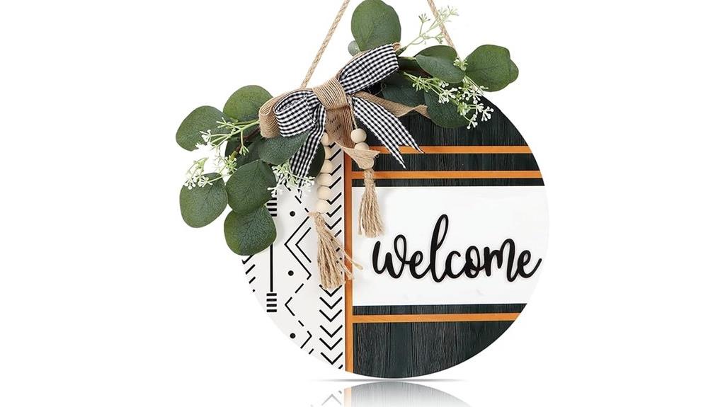boho welcome front wreath