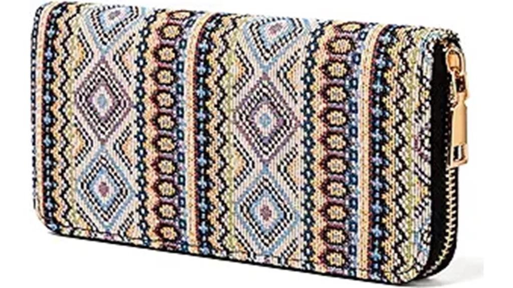 boho western canvas wallet