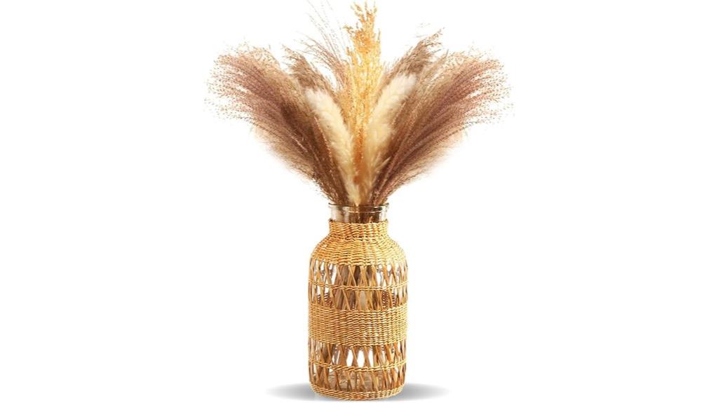 boho wicker glass vase