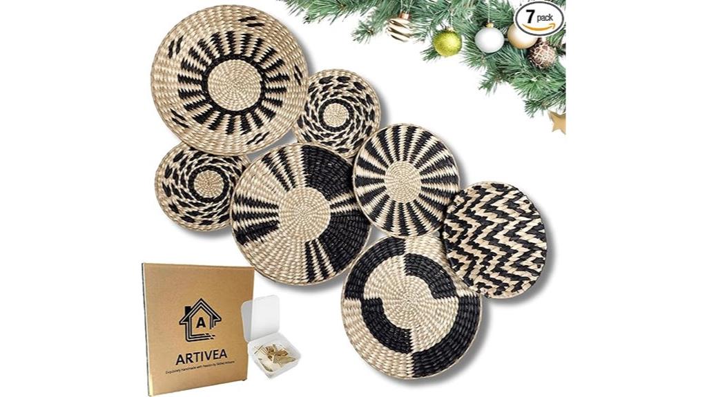 boho wicker wall art