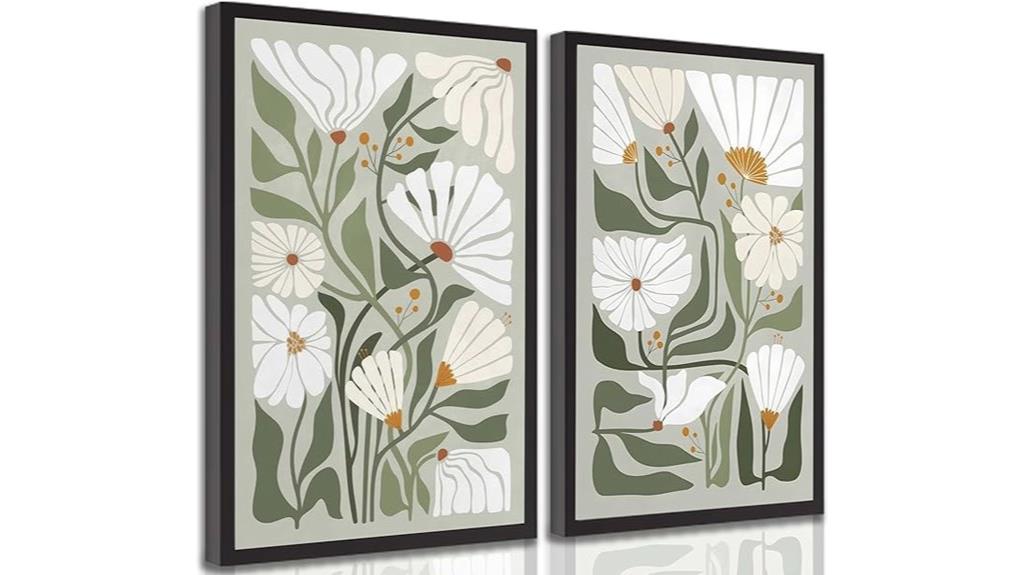 boho wildflowers canvas art