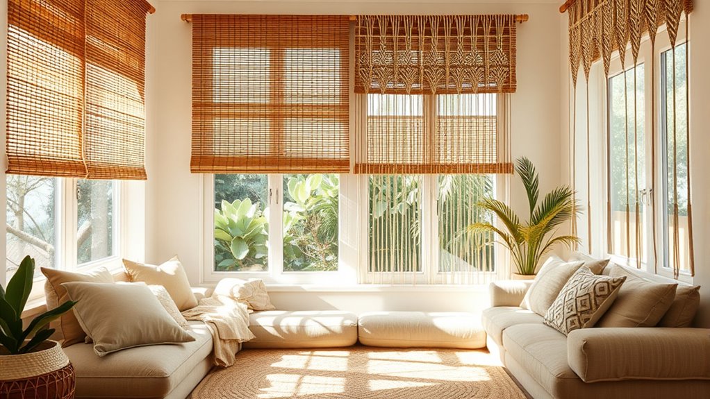 boho window blind decor