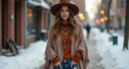 boho winter layering styles