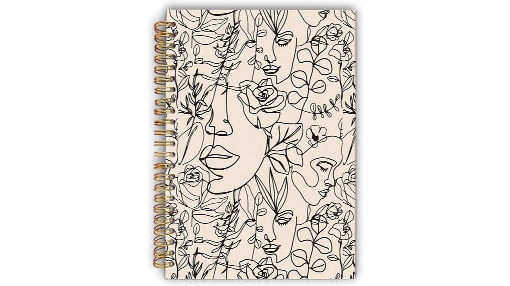 boho woman face notebook
