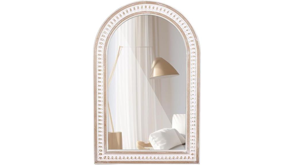 boho wooden beaded mirror