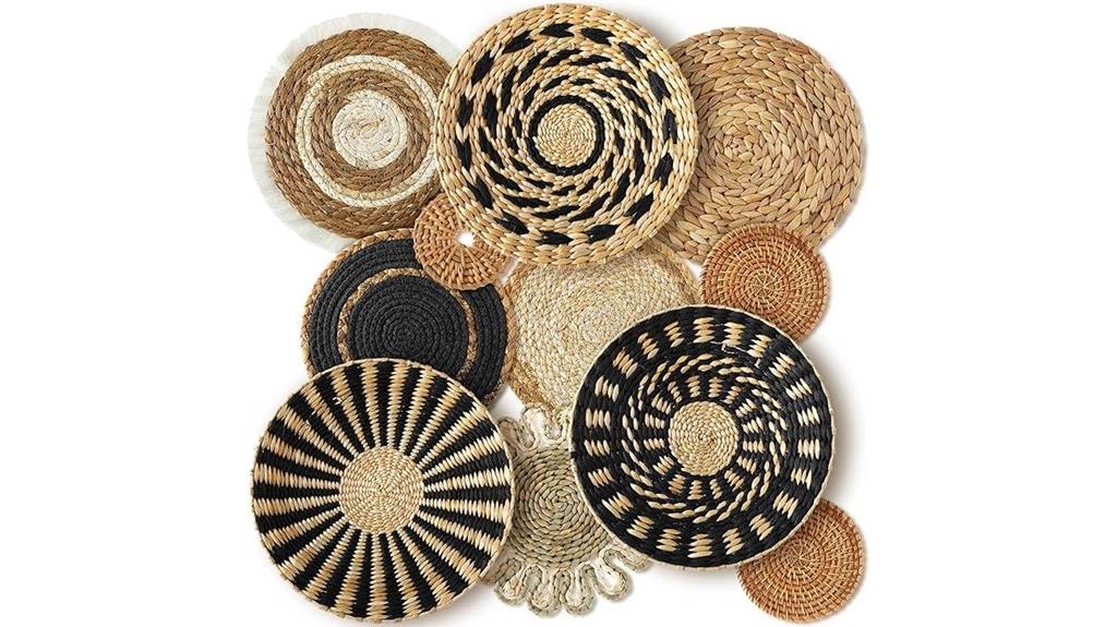 boho woven wall baskets