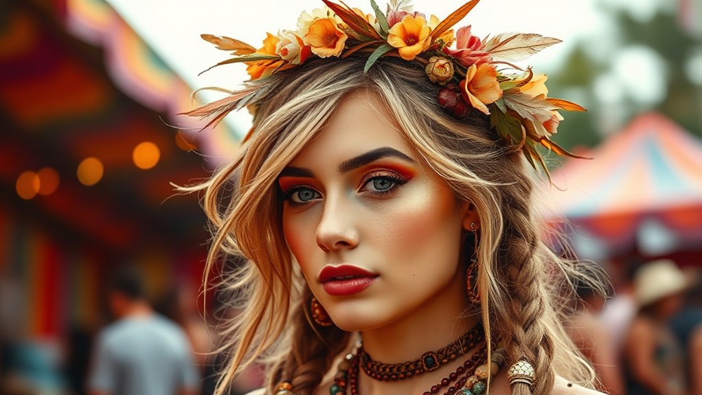 bold artistic festival hairstyles