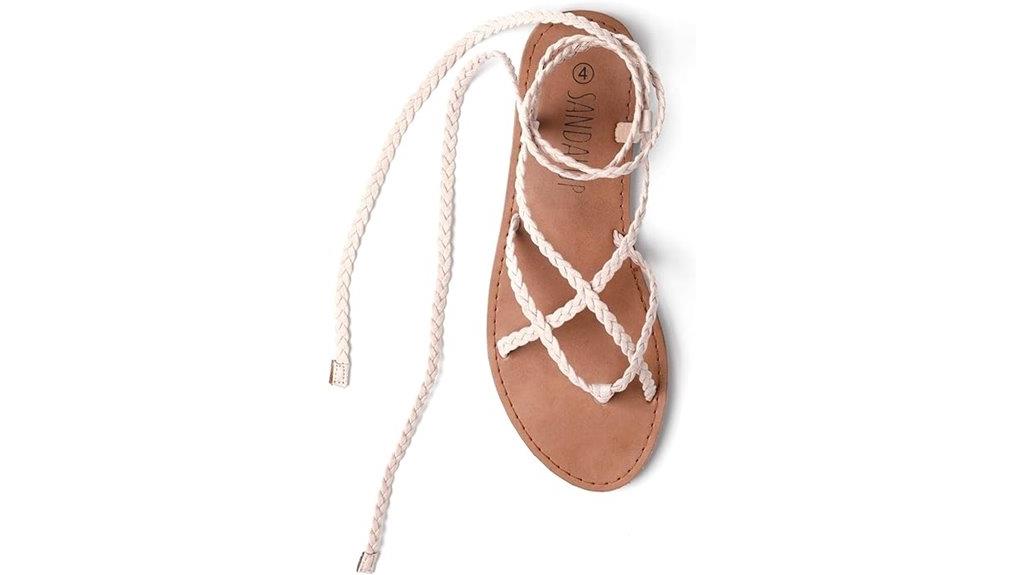 braided tie up sandals