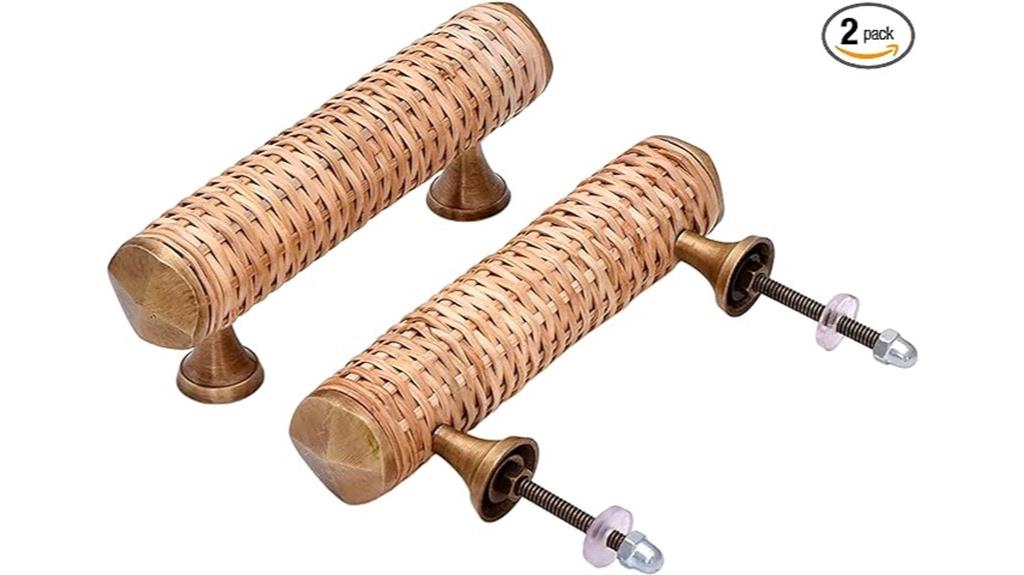brass rattan drawer pulls