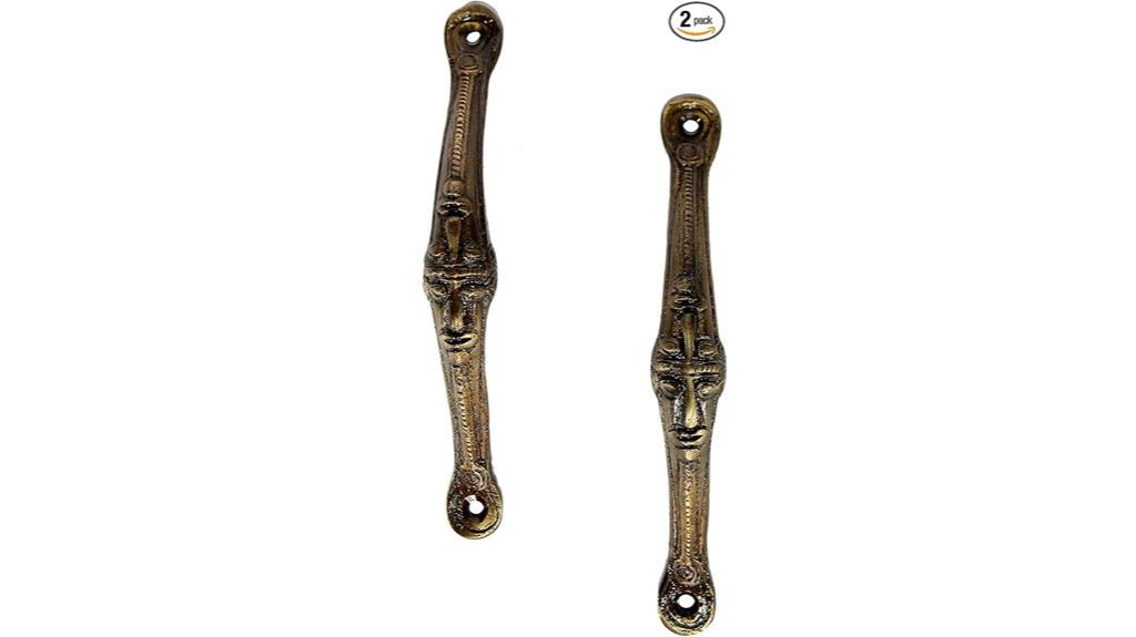 brass tribal face handles