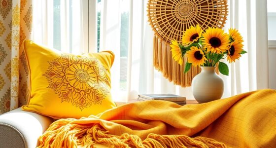 bright boho yellow decor