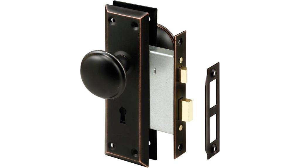 bronze knob lock set