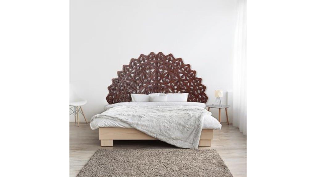 brown half moon headboard