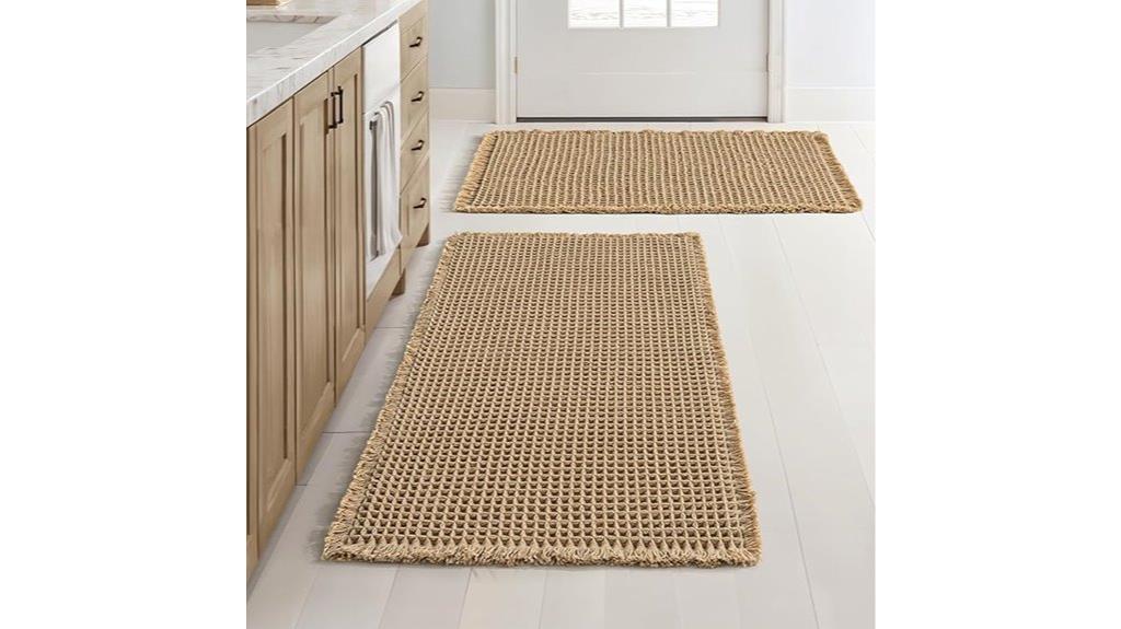 brown waffle bathroom rugs