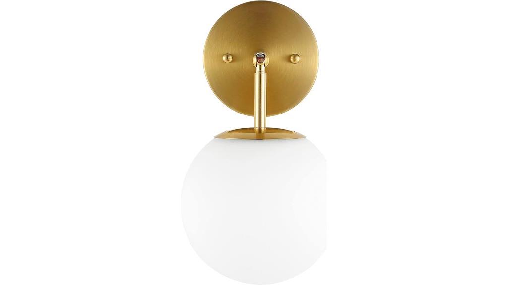 brushed brass globe sconce