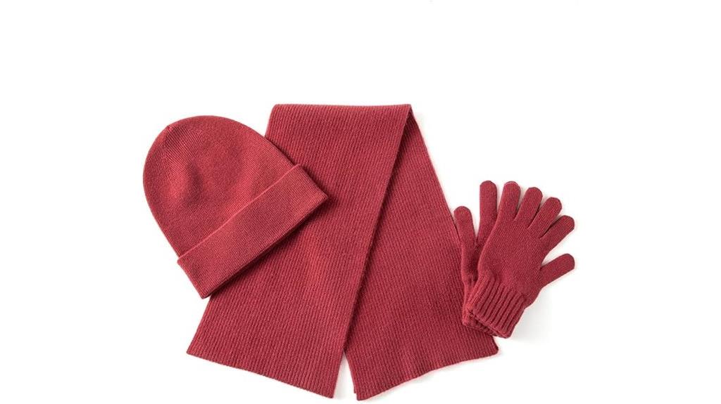 cashmere wool accessories set