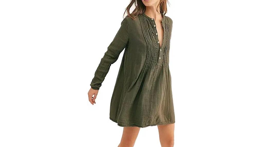 casual cotton button down dress