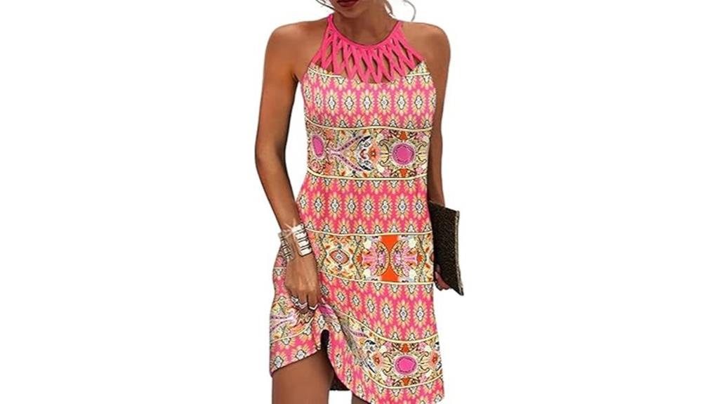casual floral halter dresses