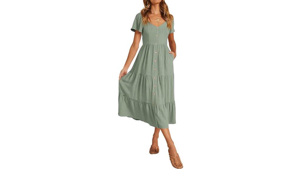 casual linen midi dress
