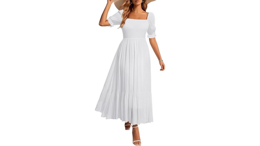 casual puff sleeve maxi