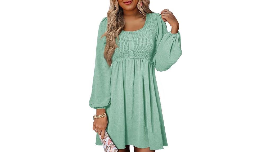 casual smocked sleeve dress