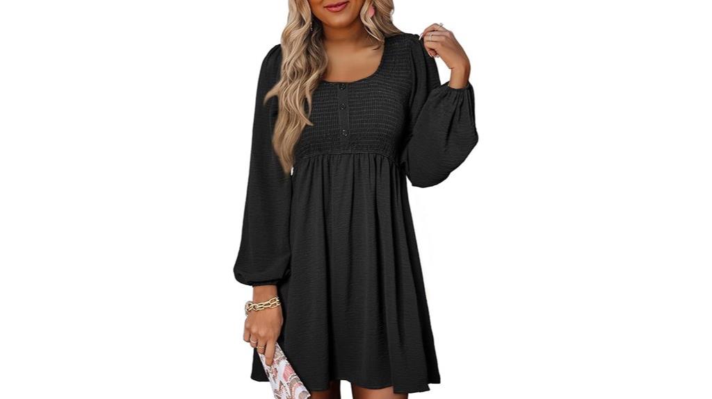 casual smocked sleeve dress