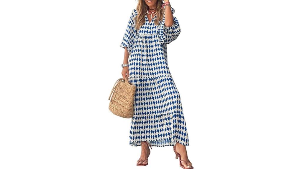 casual v neck maxi