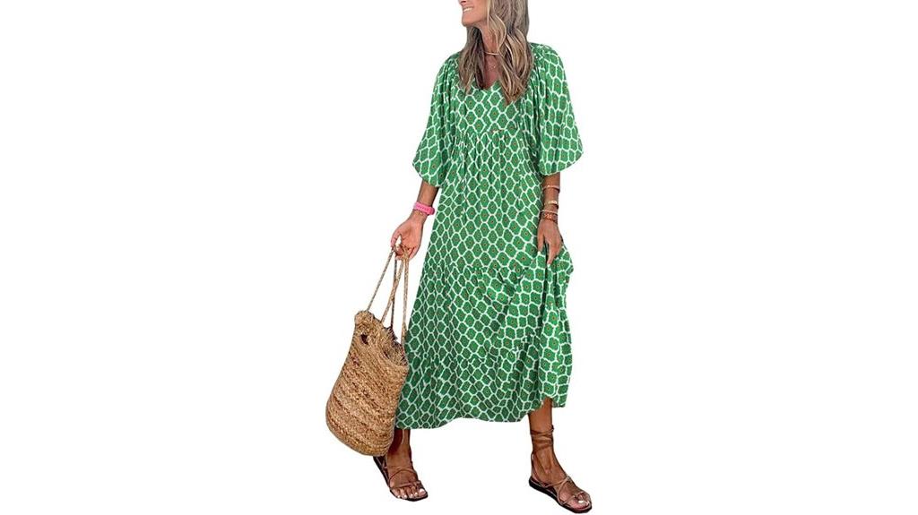 casual v neck maxi