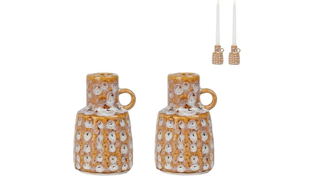 ceramic candle holder duo