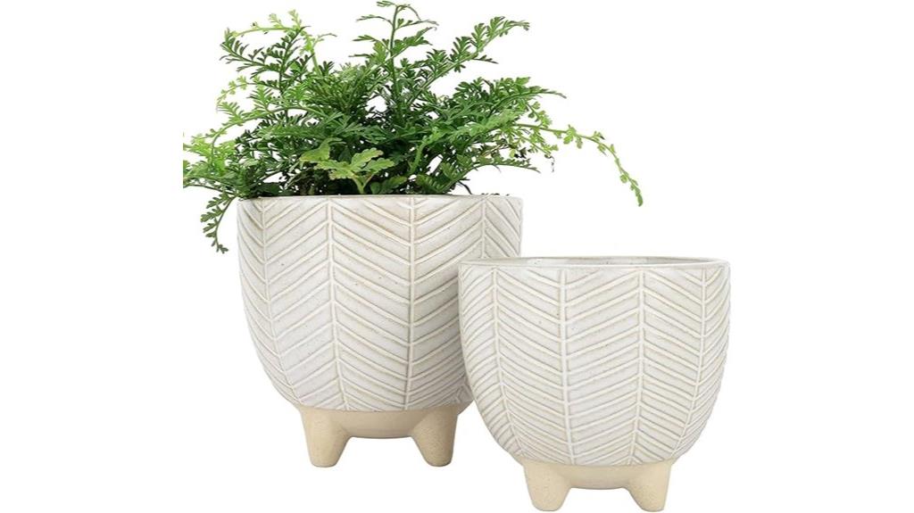 ceramic footed flower pots