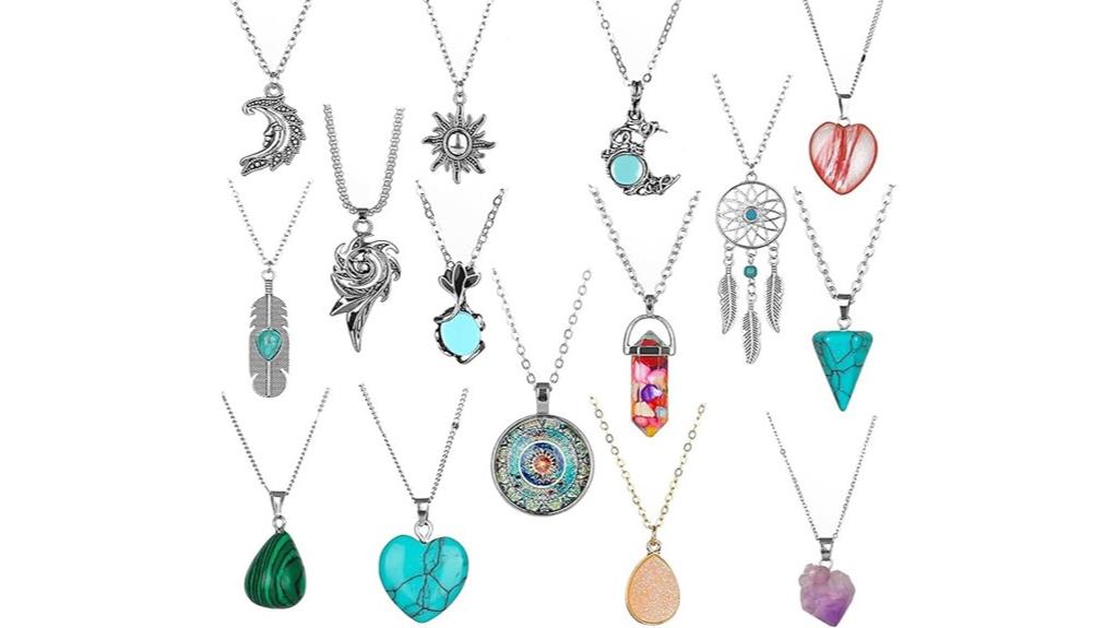 chakra healing necklace set