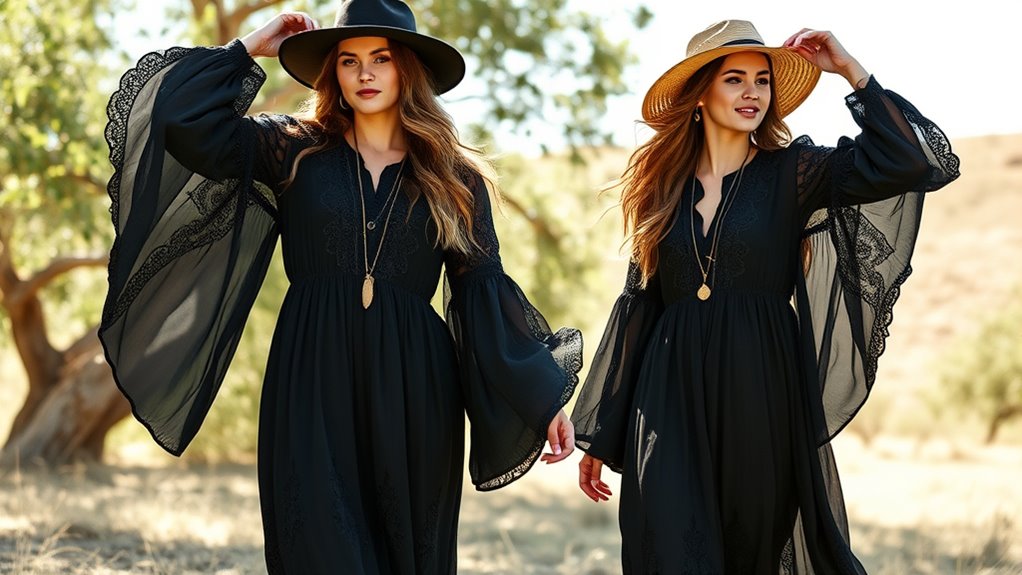 chic black boho dresses