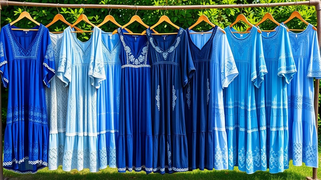 chic blue boho dresses