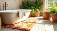 chic boho bathroom mats