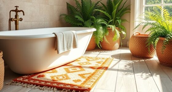 chic boho bathroom mats