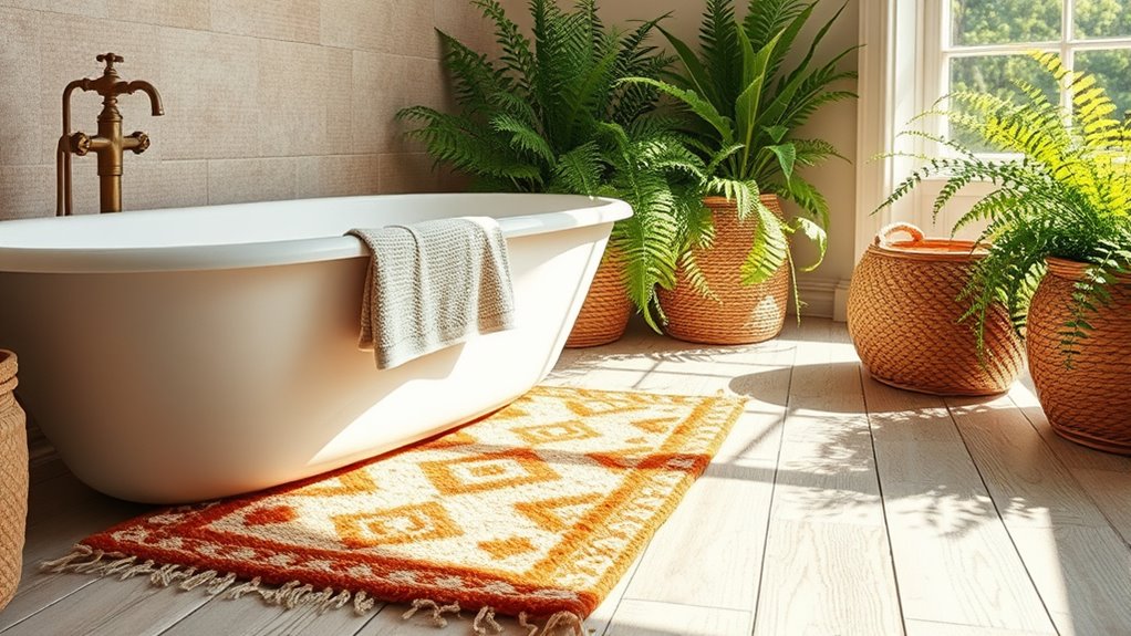 chic boho bathroom mats