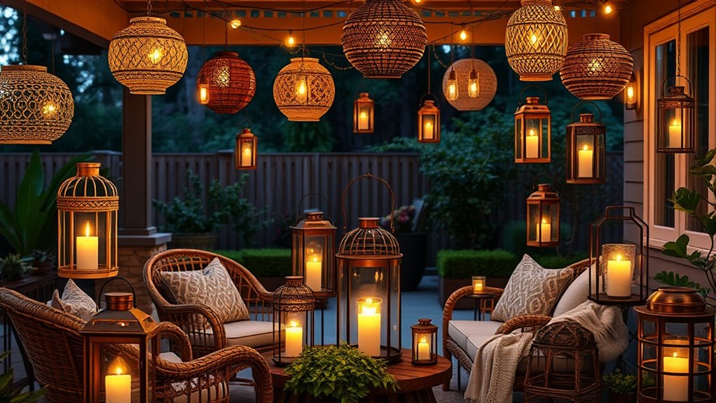 chic boho lantern decor