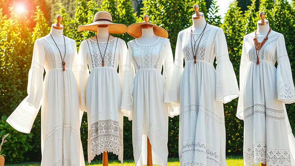 chic white boho dresses