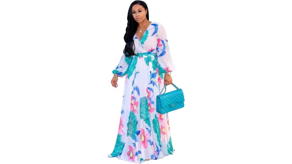 chiffon v neck maxi