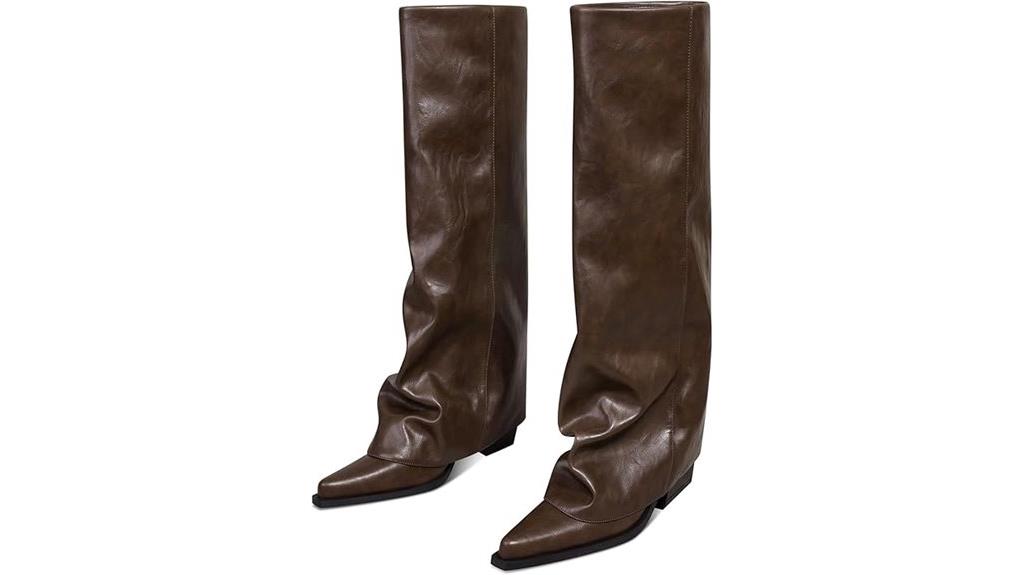 chunky fold over boots