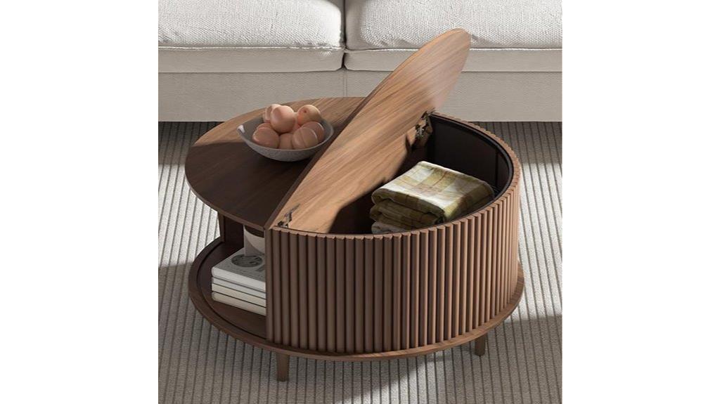 circular table with storage